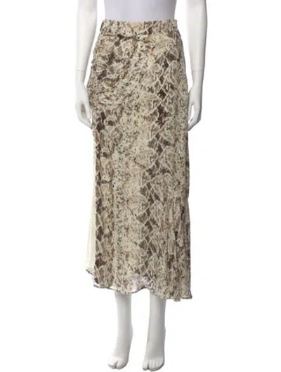 Pre-owned Nicholas Silk Midi Length Skirt In Neutral