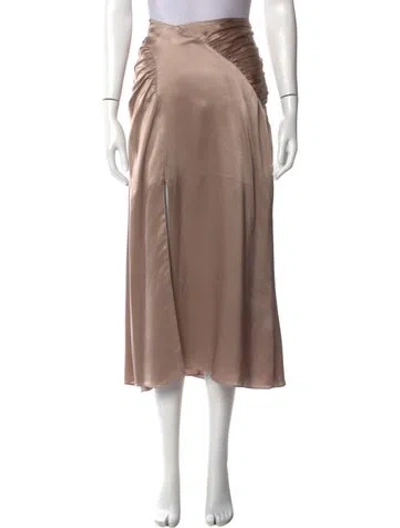 Pre-owned Nicholas Silk Midi Length Skirt In Neutral