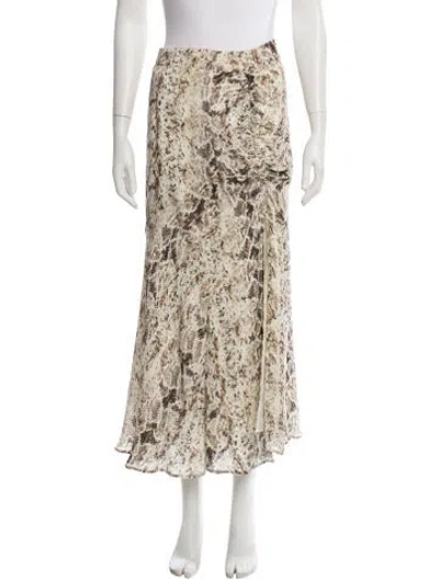 Pre-owned Nicholas Silk Midi Length Skirt In Neutral