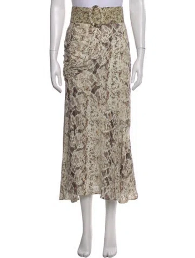 Pre-owned Nicholas Silk Midi Length Skirt In Neutral