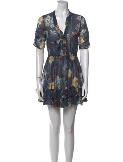 Pre-owned Nicholas Silk Mini Dress In Blue
