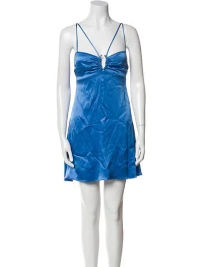 Pre-owned Nicholas Silk Mini Dress In Blue