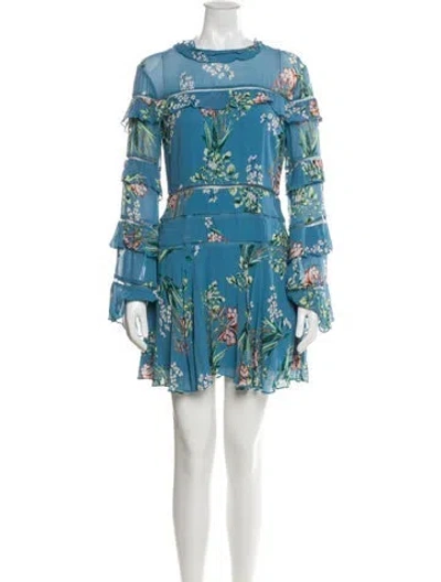 Pre-owned Nicholas Silk Mini Dress In Blue