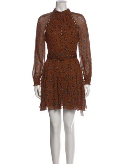 Pre-owned Nicholas Silk Mini Dress In Brown