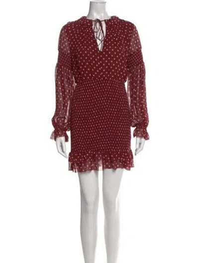 Pre-owned Nicholas Silk Mini Dress In Burgundy