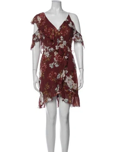 Pre-owned Nicholas Silk Mini Dress In Burgundy