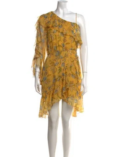 Pre-owned Nicholas Silk Mini Dress In Yellow