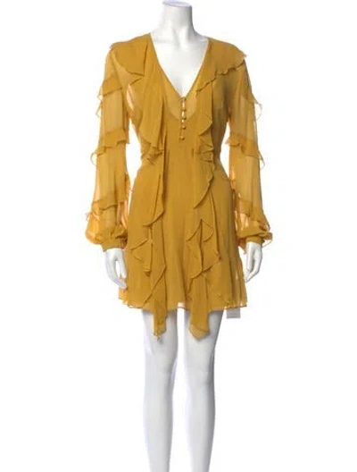 Pre-owned Nicholas Silk Mini Dress In Yellow