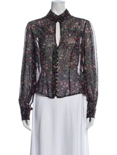 Pre-owned Nicholas Silk Paisley Print Blouse In Multi