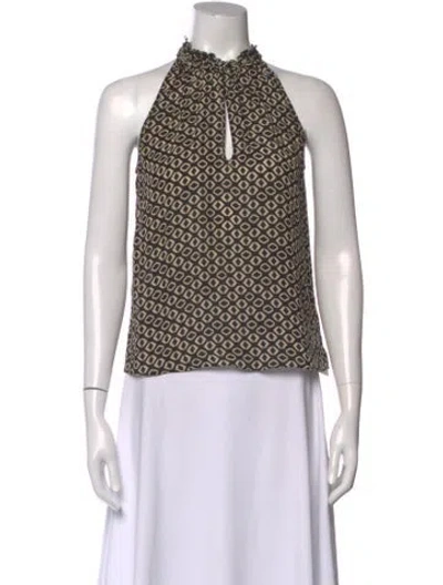Pre-owned Nicholas Silk Patterned Top In Neutral