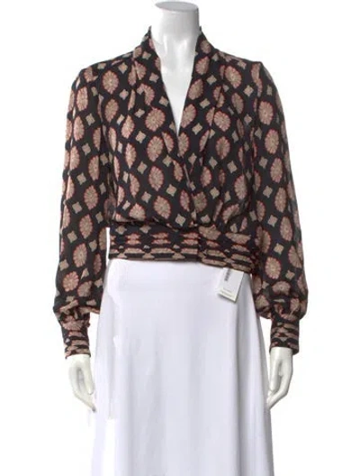 Pre-owned Nicholas Silk Printed Blouse In Black