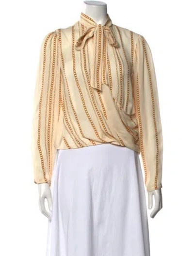 Pre-owned Nicholas Silk Printed Blouse In Neutral