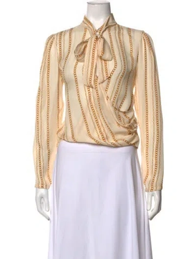 Pre-owned Nicholas Silk Printed Blouse In Neutrals