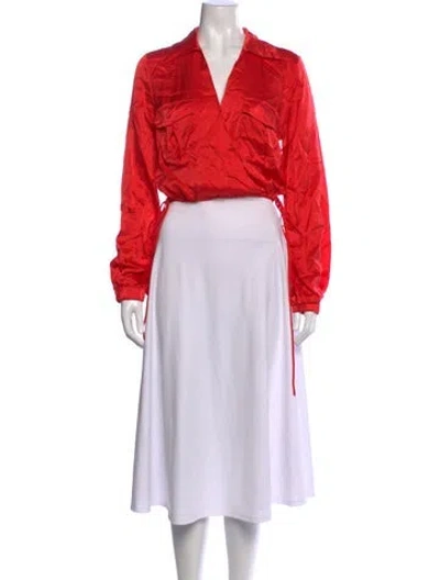 Pre-owned Nicholas Silk Printed Top In Red