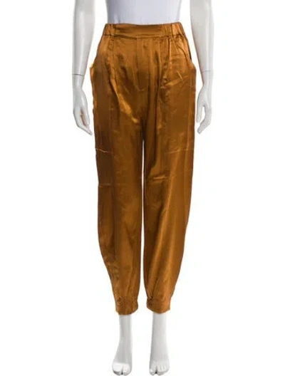 Pre-owned Nicholas Silk Skinny Leg Pants In Orange