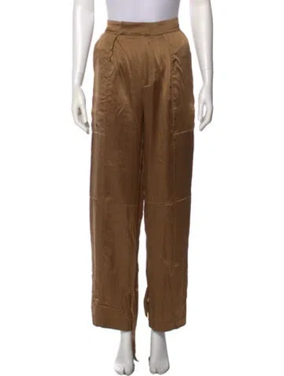 Pre-owned Nicholas Silk Straight Leg Pants In Neutral