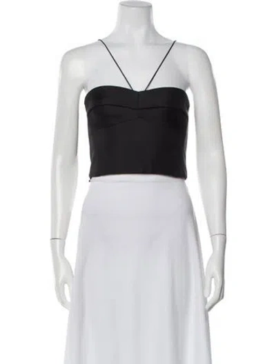 Pre-owned Nicholas Silk Strapless Crop Top In Black
