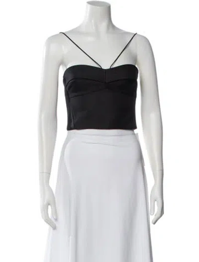Pre-owned Nicholas Silk Strapless Crop Top In Black