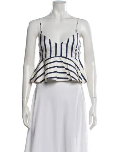 Pre-owned Nicholas Silk Striped Top In Neutrals