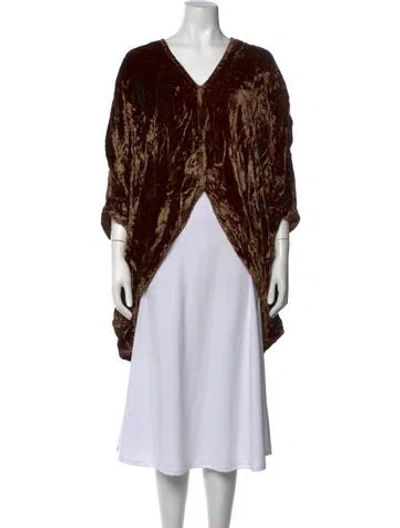 Pre-owned Nicholas Silk V-neck Sweater W/ Tags In Brown