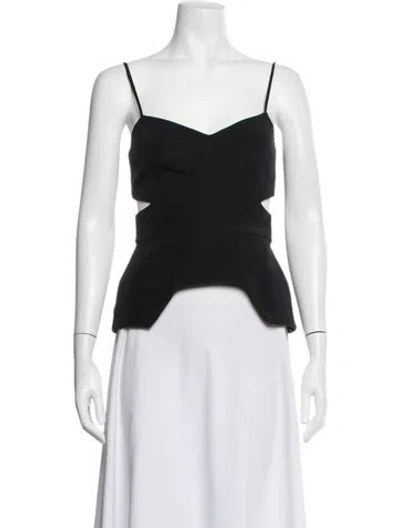 Pre-owned Nicholas Silk V-neck Top In Black