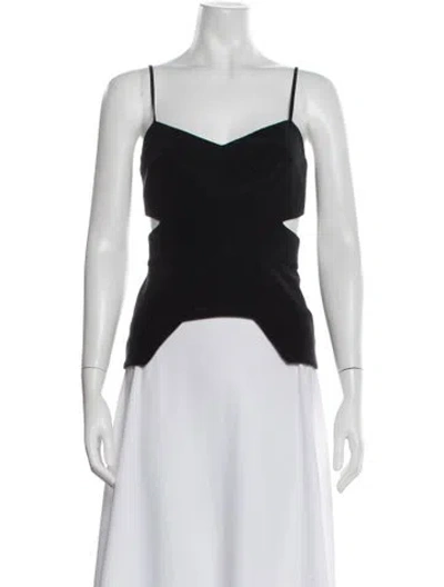 Pre-owned Nicholas Silk V-neck Top In Black
