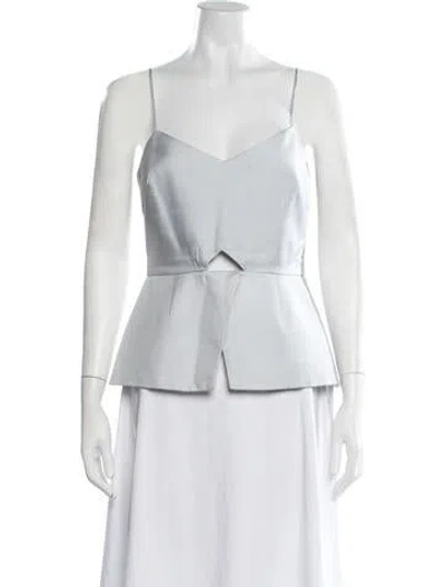 Pre-owned Nicholas Silk V-neck Top In Blue