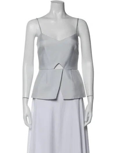 Pre-owned Nicholas Silk V-neck Top In Blue