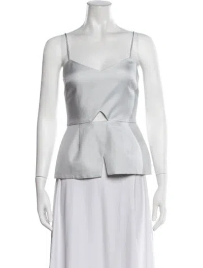 Pre-owned Nicholas Silk V-neck Top In Blue