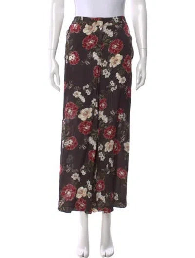 Pre-owned Nicholas Silk Wide Leg Pants In Brown