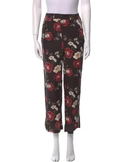 Pre-owned Nicholas Silk Wide Leg Pants In Brown