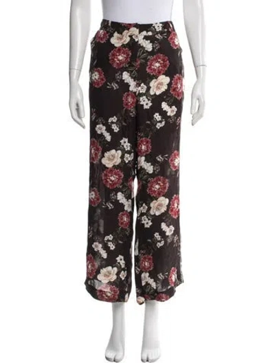 Pre-owned Nicholas Silk Wide Leg Pants In Brown