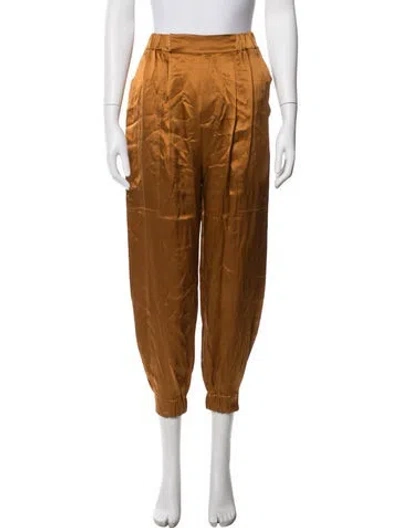 Pre-owned Nicholas Silk Wide Leg Pants In Brown