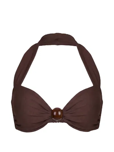 Nicholas Sirena Halter Bikini Top In Brown