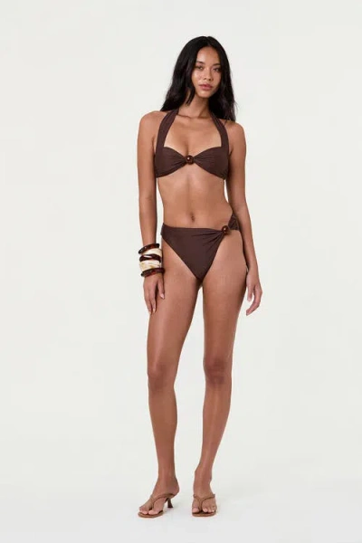 Nicholas Sirena Halter Bikini Top In Brown