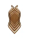 Nicholas Skye Halterneck Top In Brown