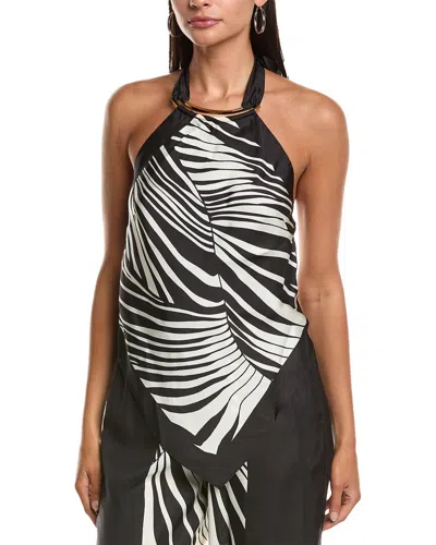 NICHOLAS SKYE SILK-BLEND HALTER TOP