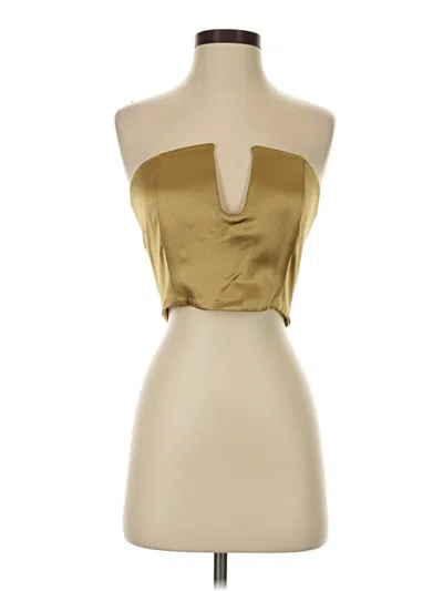 Nicholas Sleeveless Top Gold Strapless Neckline Tops