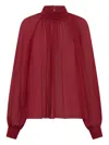 Nicholas Solene High-neck Long-sleeves Top In Red