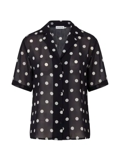 Nicholas Sonora Relaxed Crop Shirt In Black