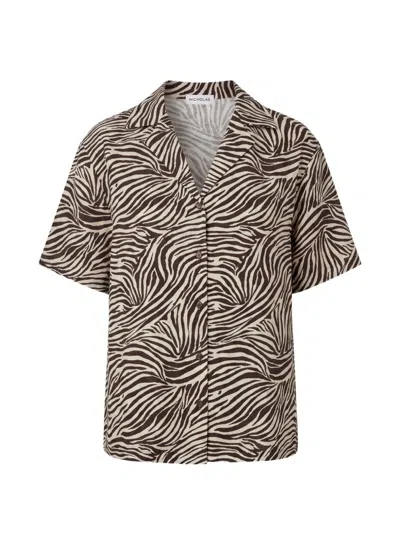 Nicholas Sonora Shirt Graphic Zebra In Brown