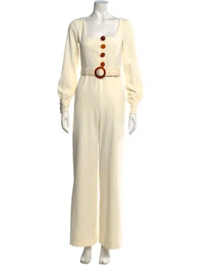 Pre-owned Nicholas Square Neckline Jumpsuit In White