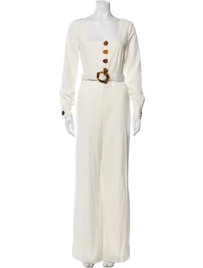 Pre-owned Nicholas Square Neckline Jumpsuit In White