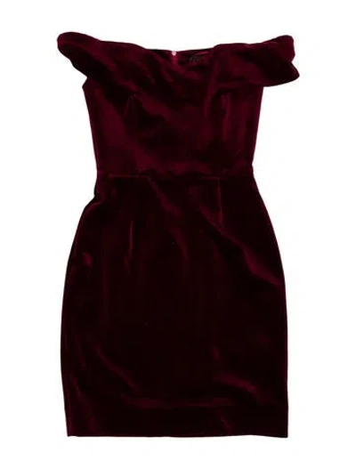 Pre-owned Nicholas Square Neckline Knee-length Dress In Burgundy