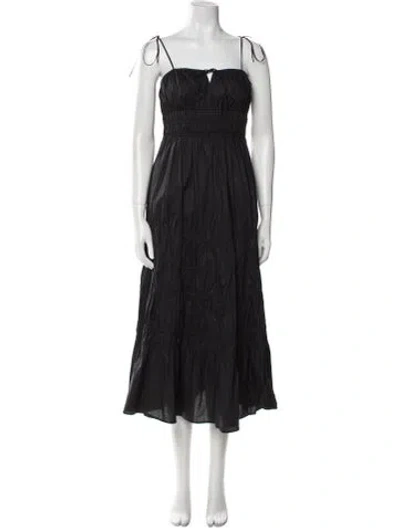 Pre-owned Nicholas Square Neckline Long Dress In Black