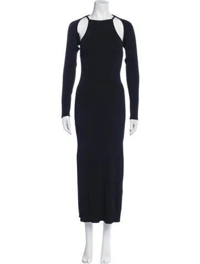 Pre-owned Nicholas Square Neckline Long Dress In Black