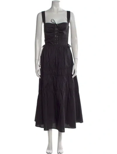 Pre-owned Nicholas Square Neckline Long Dress In Black