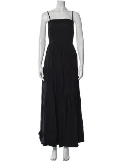 Pre-owned Nicholas Square Neckline Long Dress In Black