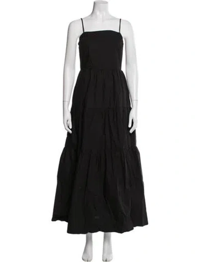 Pre-owned Nicholas Square Neckline Long Dress In Black