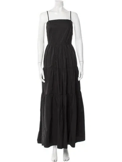 Pre-owned Nicholas Square Neckline Long Dress In Black